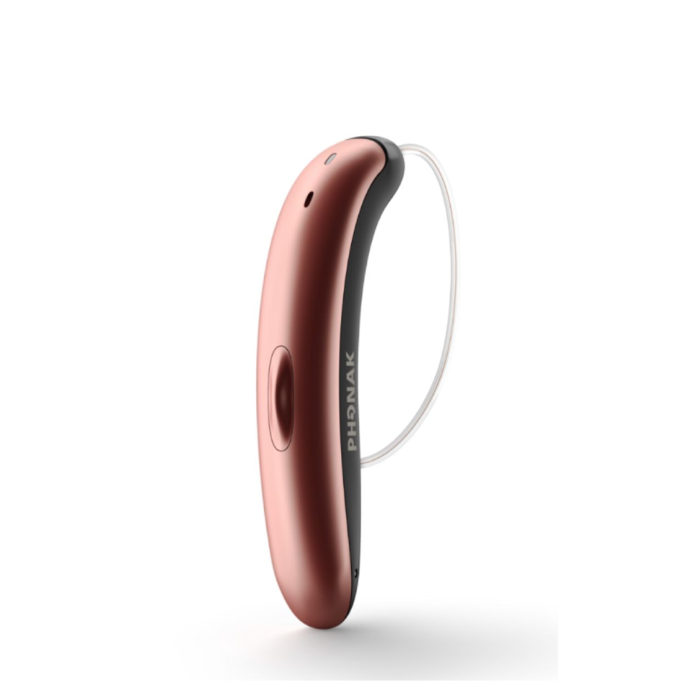 Slim Lumity L70-R Copper Black Hearing Aids