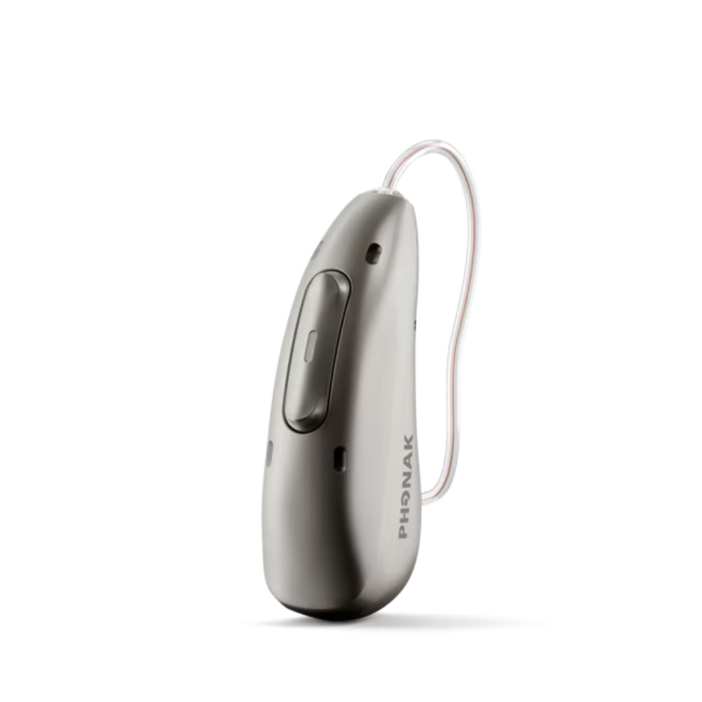 Audéo Infinio™ Ultra R 70 hearing aids in sleek design for enhanced sound quality.